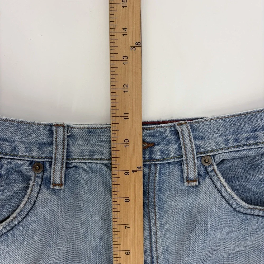 Banana Republic Men's Blue Denim Boot Cut Jeans 33x32 (Fits 33x30) Distressed